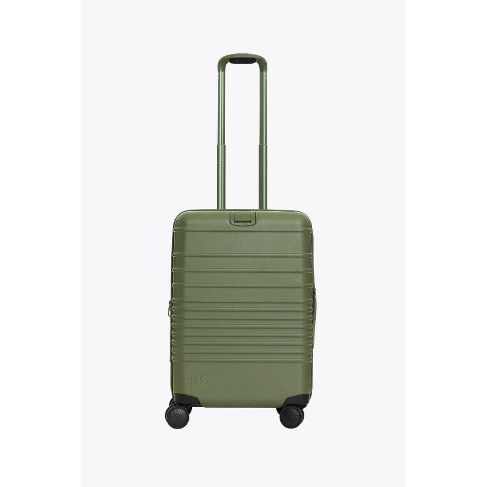 NWT Beis Olive Green Carry On 21 Inch Roller Spinner Suitcase Luggage - Picture 3 of 7
